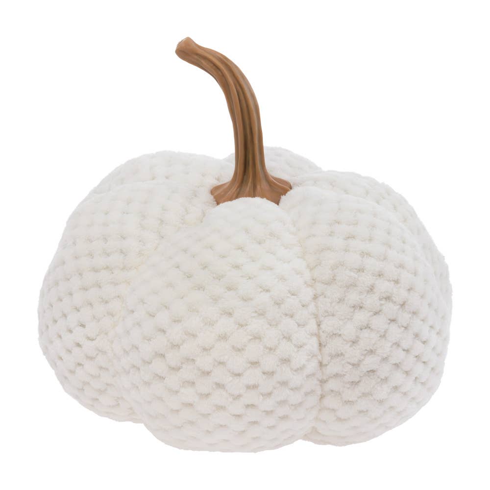 10" Dia Cream Plush Pumpkin Autumn Fall