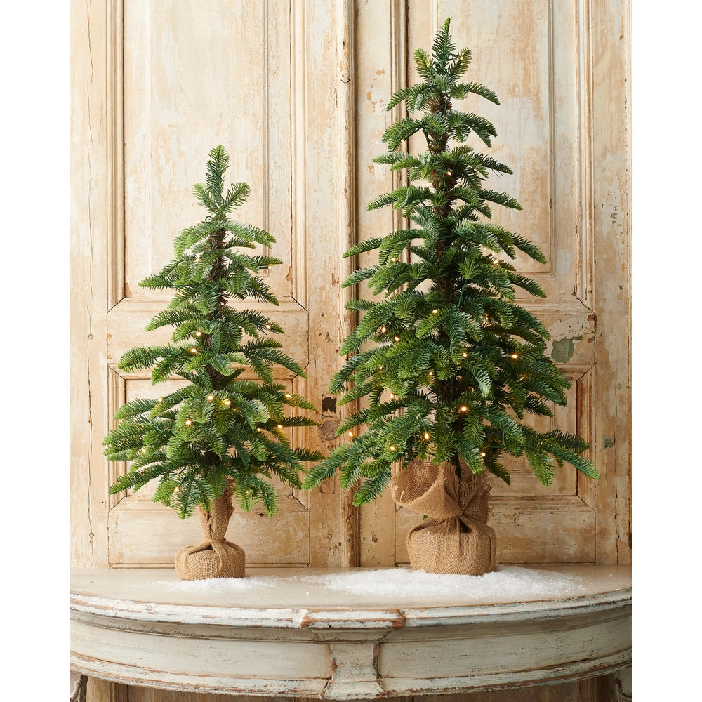 28" Lighted Pine Tree In Bag