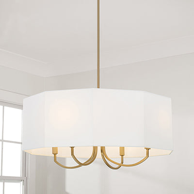Adrian Aged Brass 4 Light Octagon Chandelier