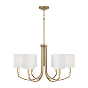 Adrian Aged Brass 6 Light Chandelier