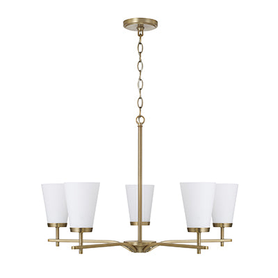 Drake Aged Brass 5 Light Chandelier