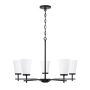 Drake Matte Black 5 Light Chandelier