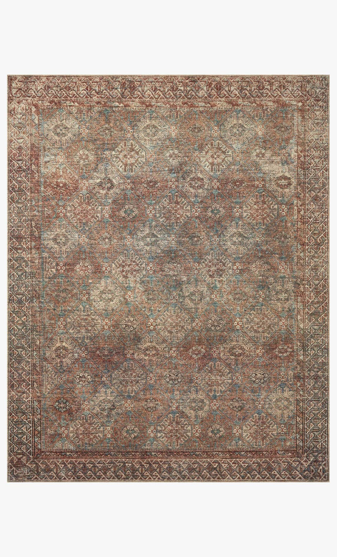 Billie Aqua / Rust Rug