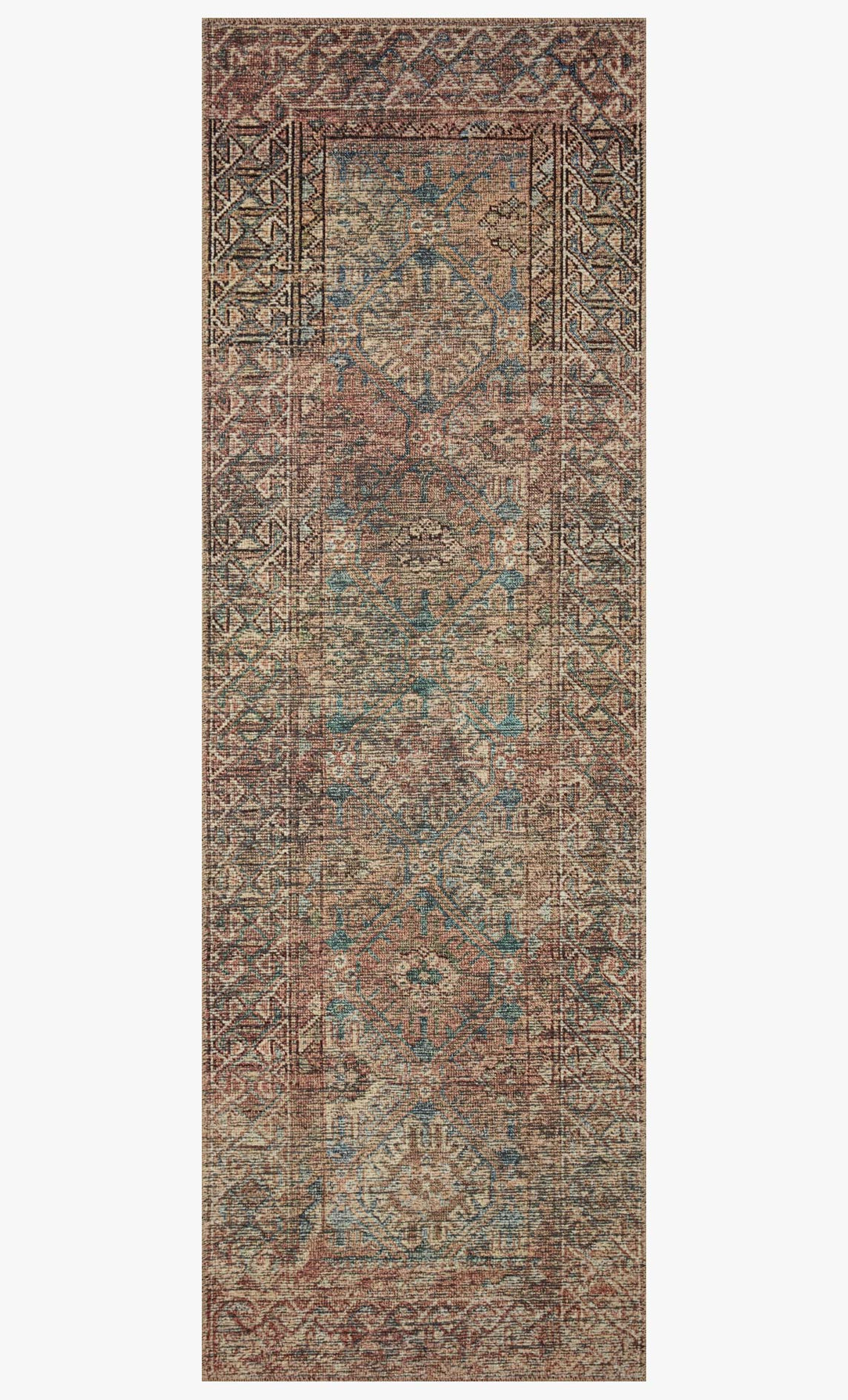 Billie Aqua / Rust Rug