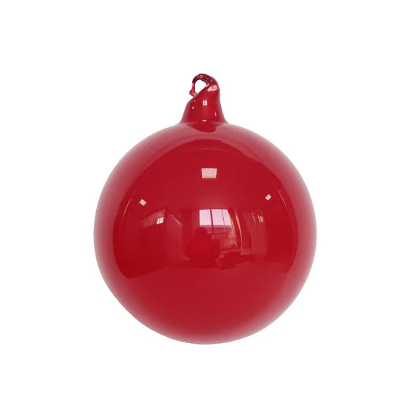 Red 4" Milky Glass Ornament