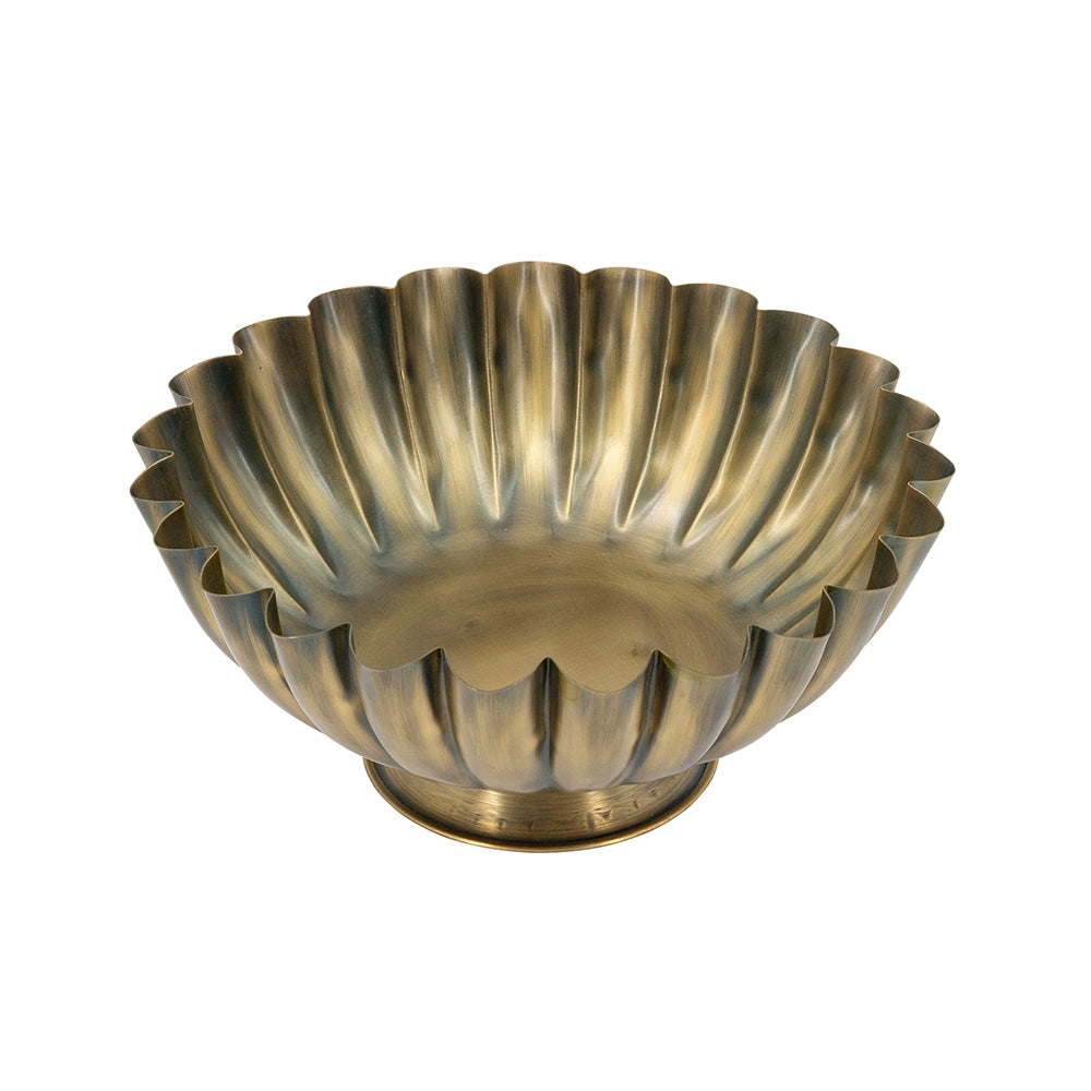 Bronze Large Scalloped Pedestal Bowl