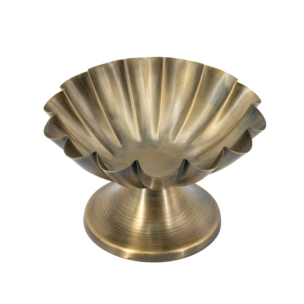 Bronze Scalloped Pedestal Bowl