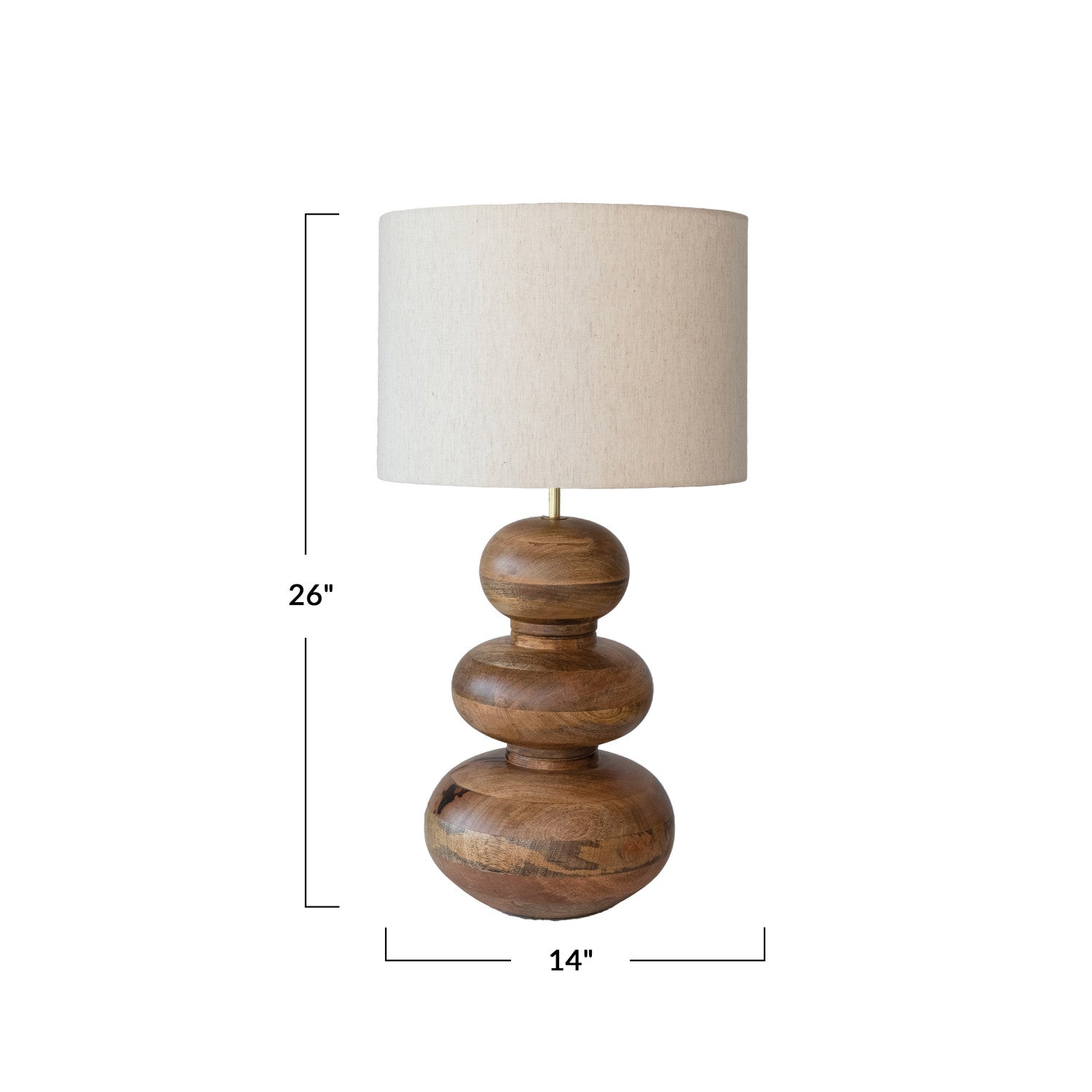 Stacked Pebble Wood Table Lamp