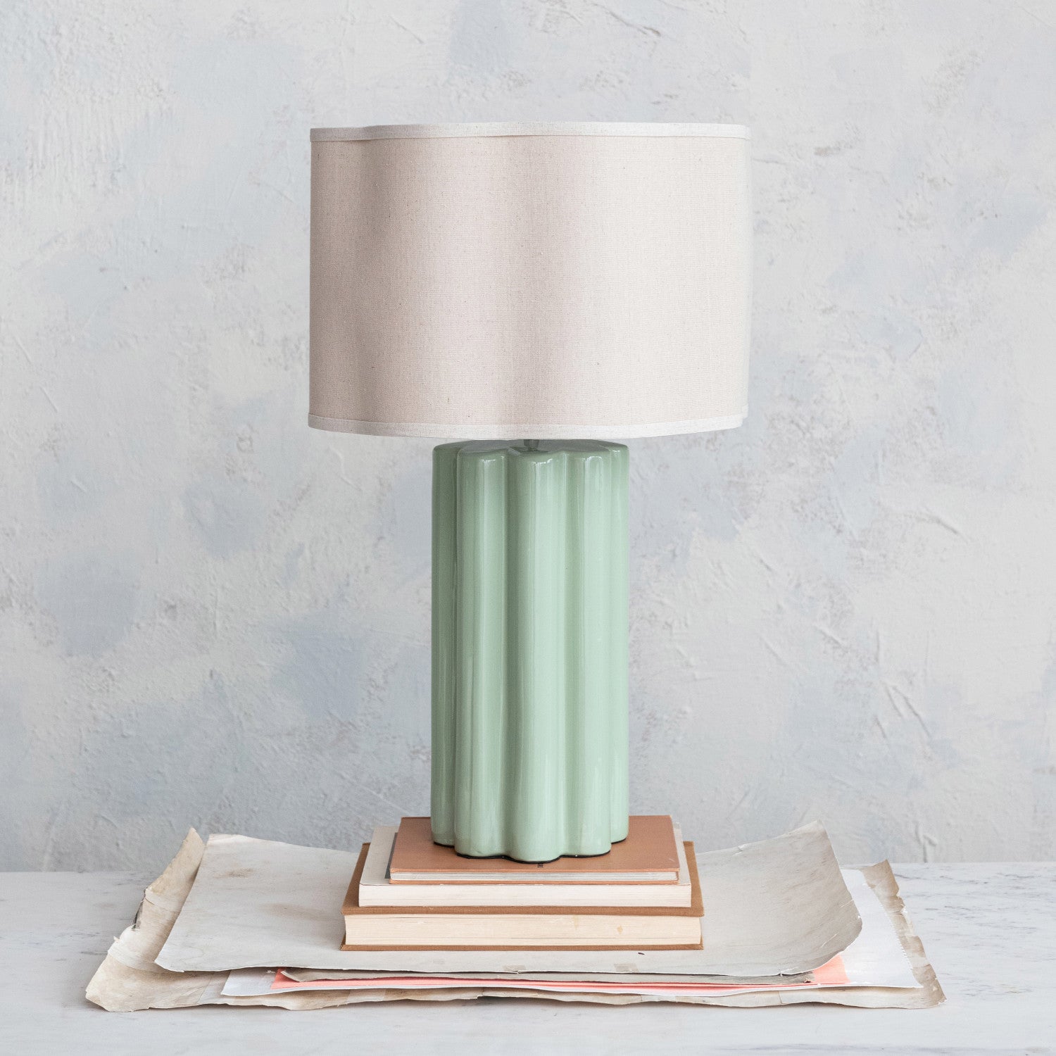 Mint Fluted Table Lamp