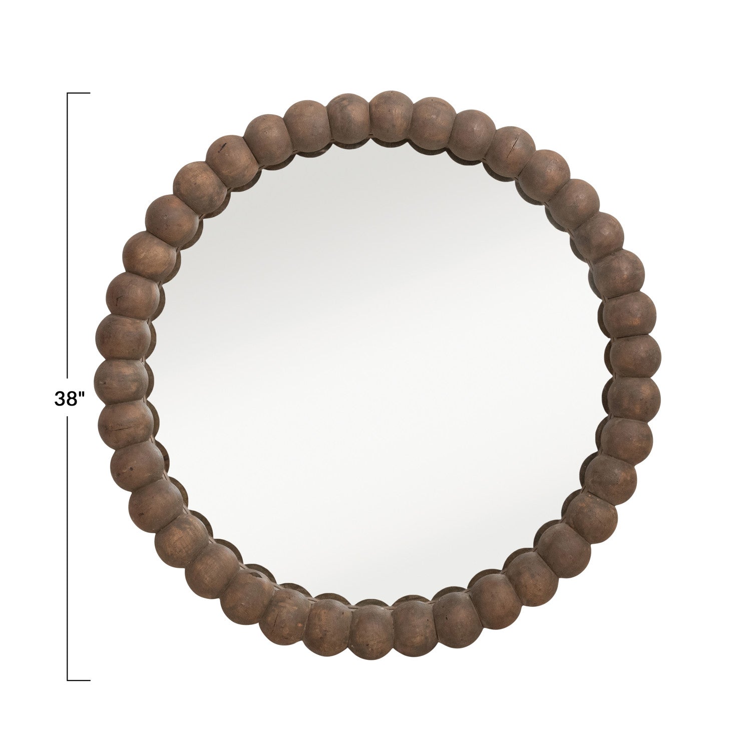 Wood Bobbin Framed Wall Mirror