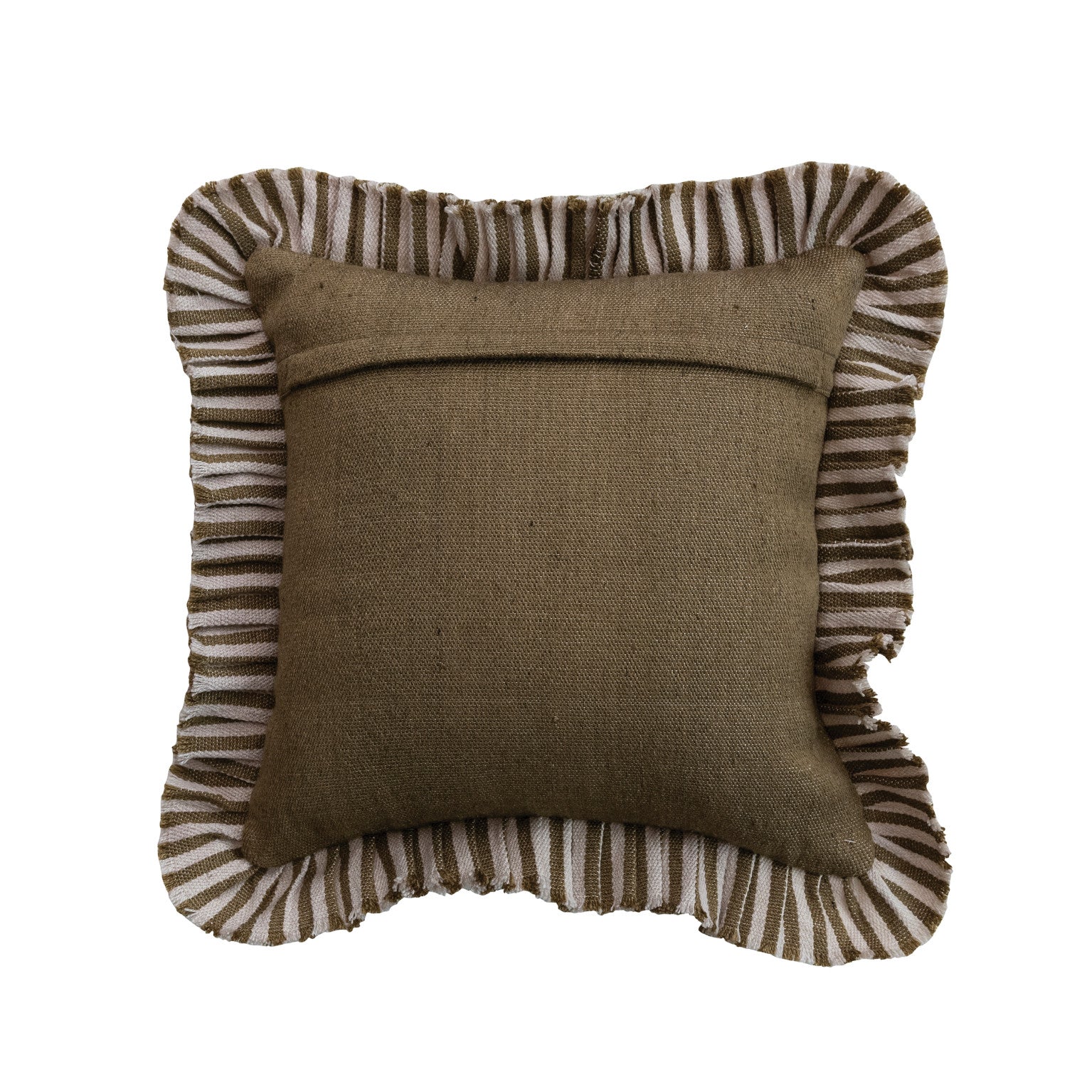 Neutral Stripe Ruffle Pillow