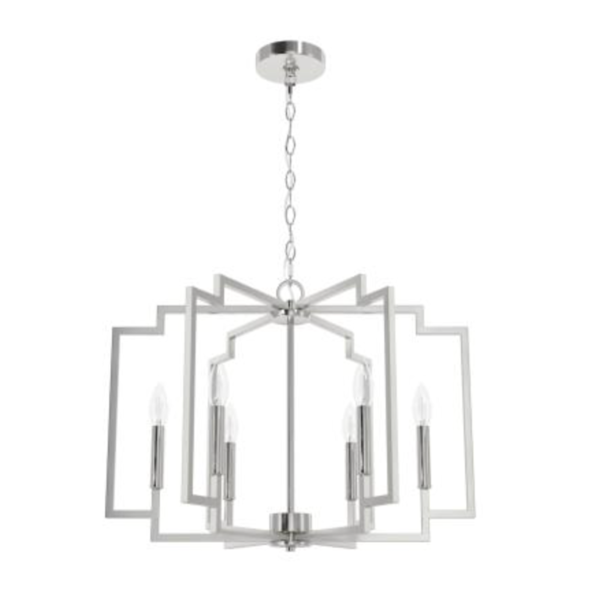 Zoe Brushed Nickel 6 Light Chandelier