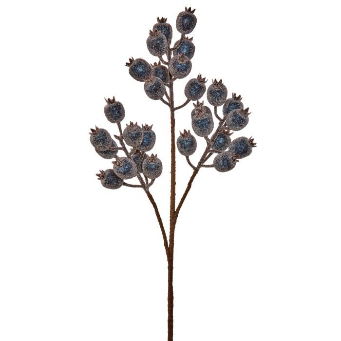 24" Icey Blue Pomegranate Berry Spray