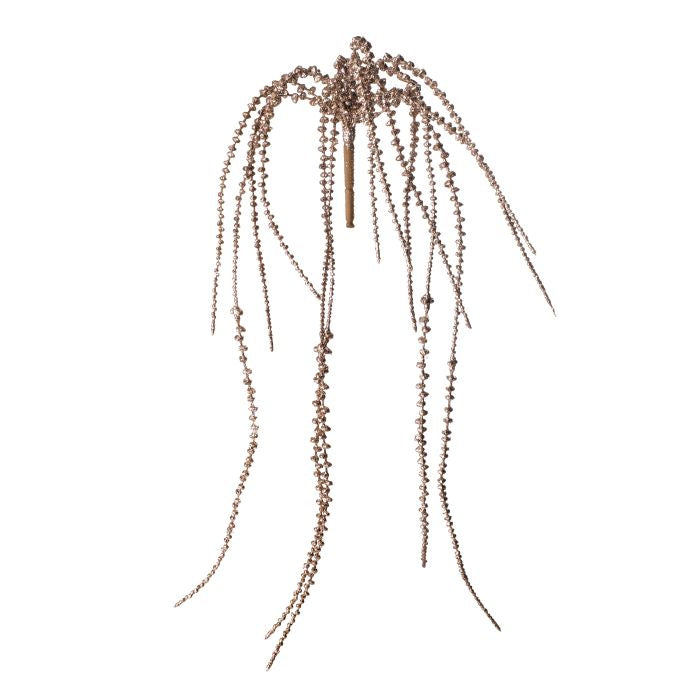 21" Glittered Champagne Gold Senecio Hanging Vine