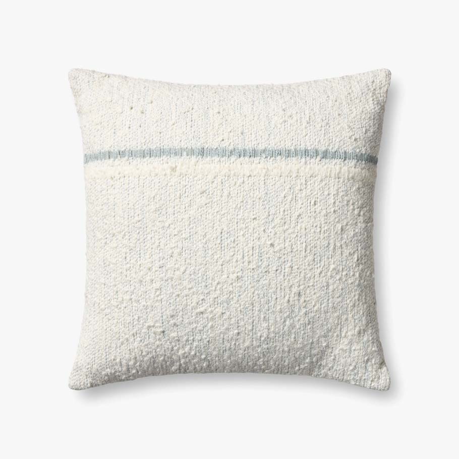 Ivory Blue Stripe Pillow