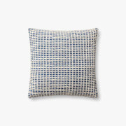 Blue Cream Grid Pillow