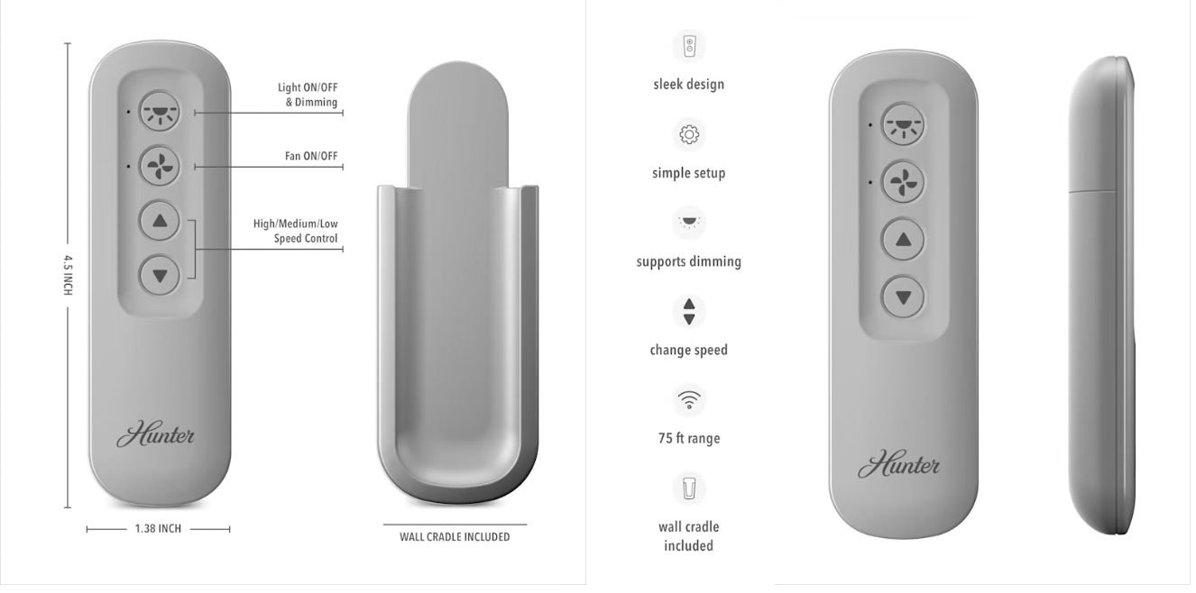 Universal Fan-Light Remote Control (Receiver Not Included)