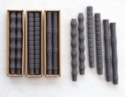 Sculpted Charcoal Unscented Taper Candle