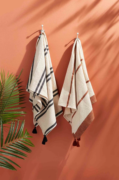 Waffle Chambray Striped Blankets