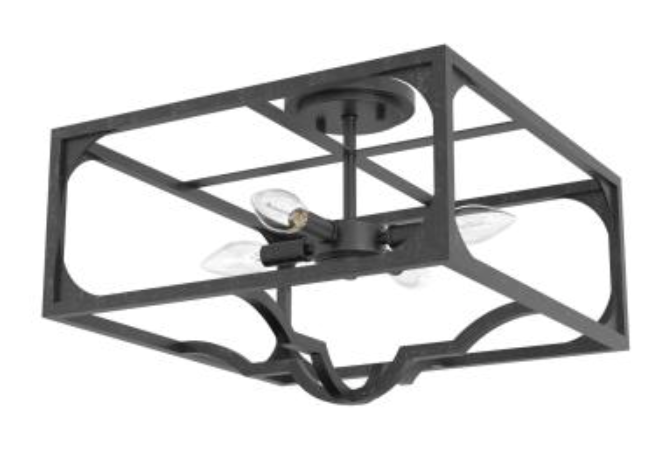 Hills 4 Light Semi Flush Mount