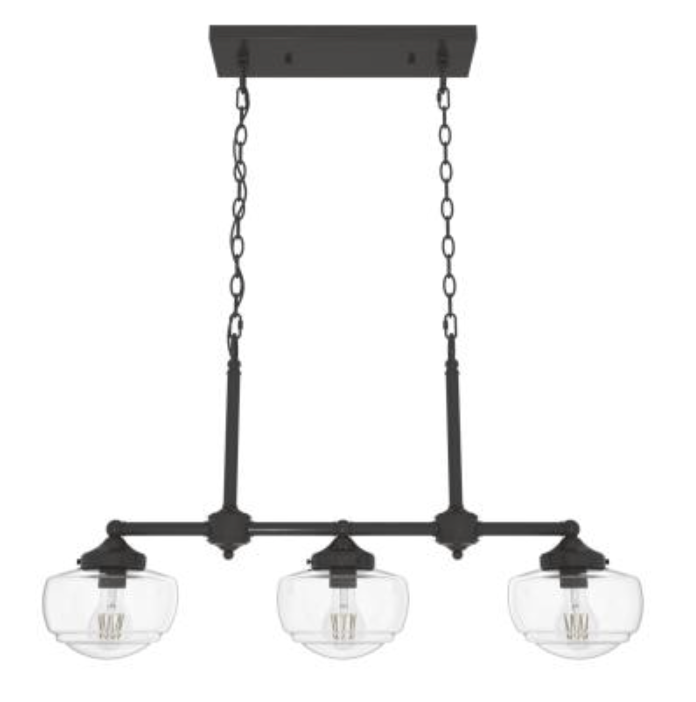 Creek Bronze 3 Light Linear Chandelier