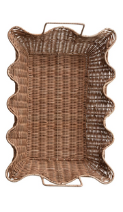 Scalloped Rattan Nesting Tray