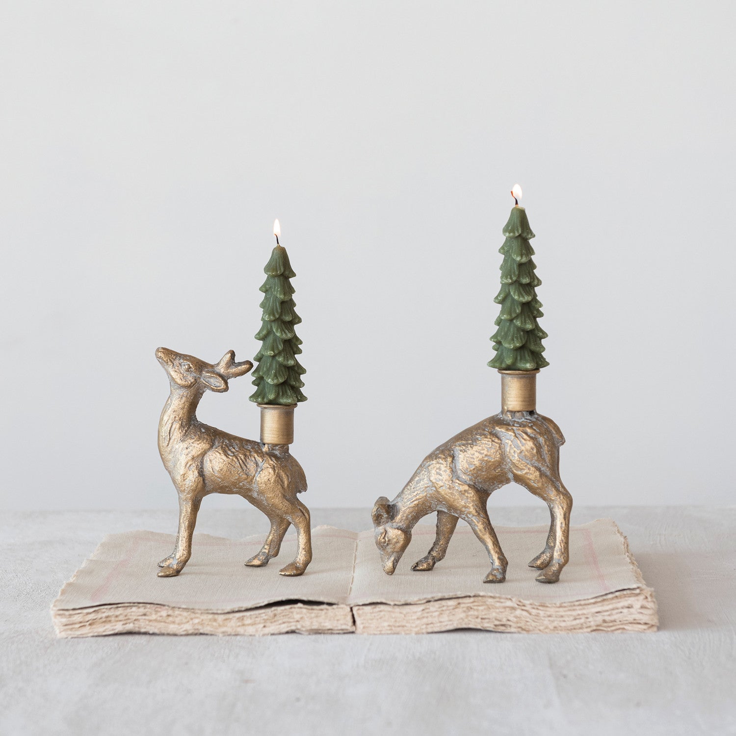 Gold Deer Taper Candle Holder