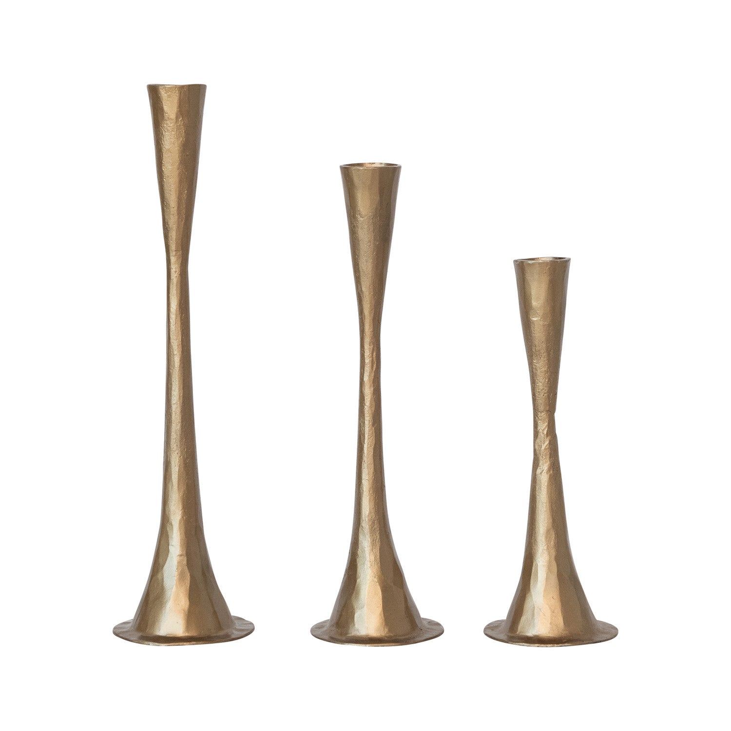 Brass Hand-Forged Iron Taper Holder Set