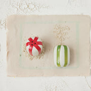 Hand-Painted Striped Stoneware Salt & Pepper Shakers