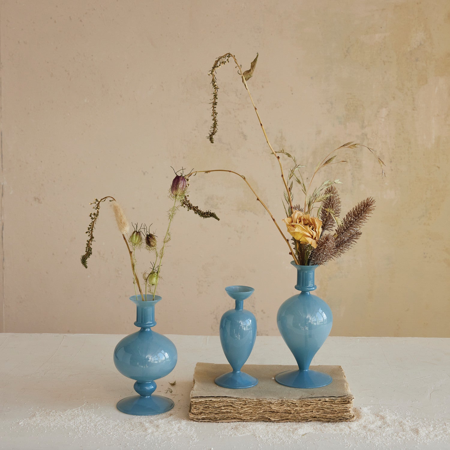 Blue Opaque Vases