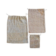 Vintage Cotton Kantha Drawstring Bag
