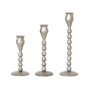 Hand-Forged Silver Iron Taper Holders Set of 3