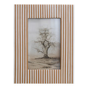 Resin Striped Photo Frame, White & Caramel Color (Holds 4" x 6" Photo)