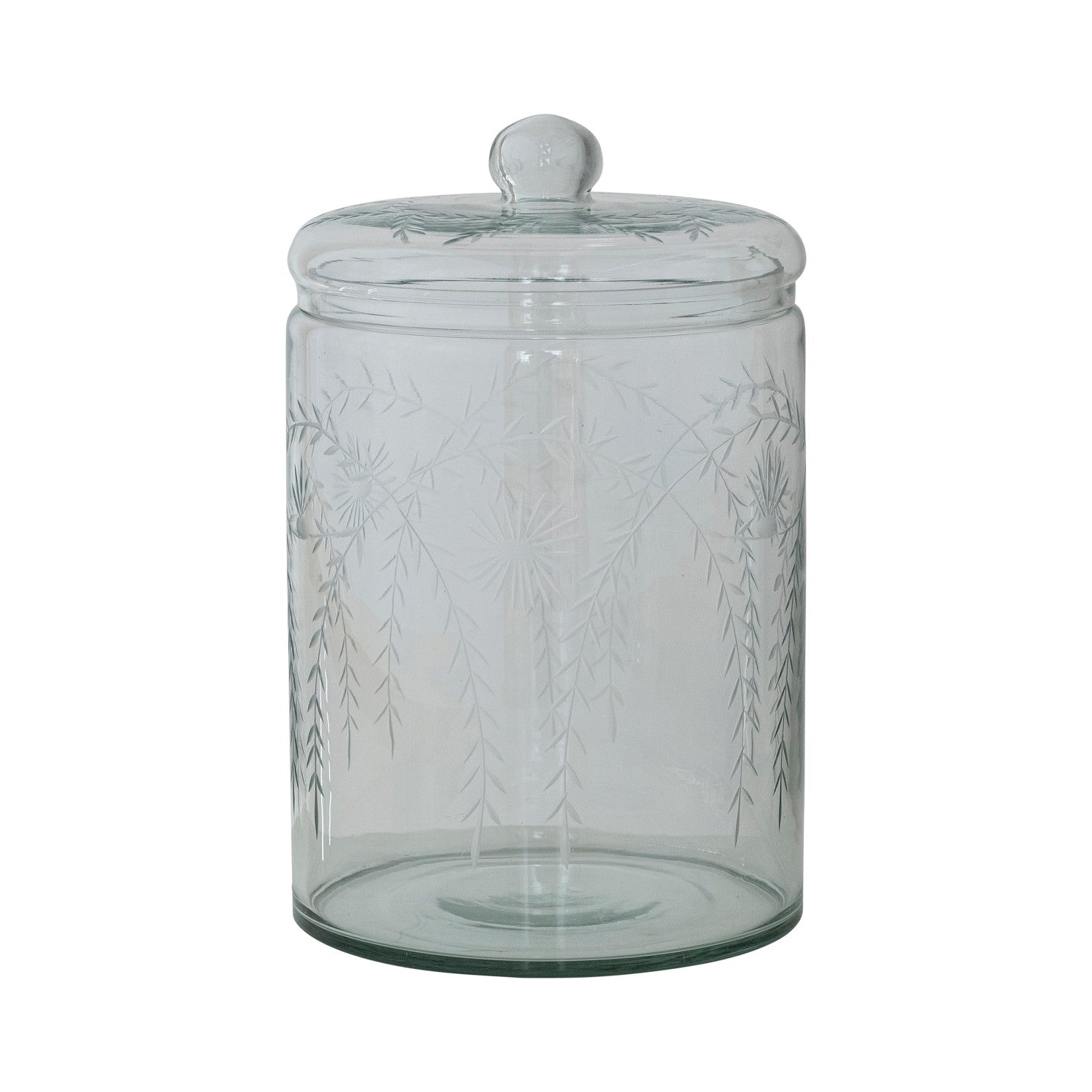 Etched Botanicals Glass Container