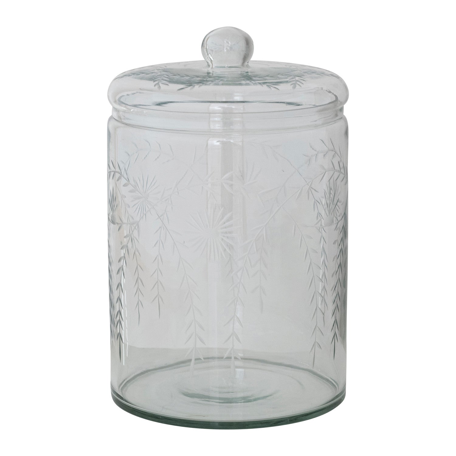 Etched Botanicals Glass Container