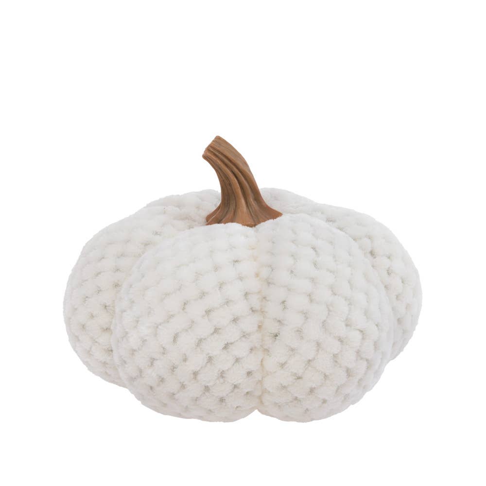 7.75" Dia Cream Plush Pumpkin Autumn Fall