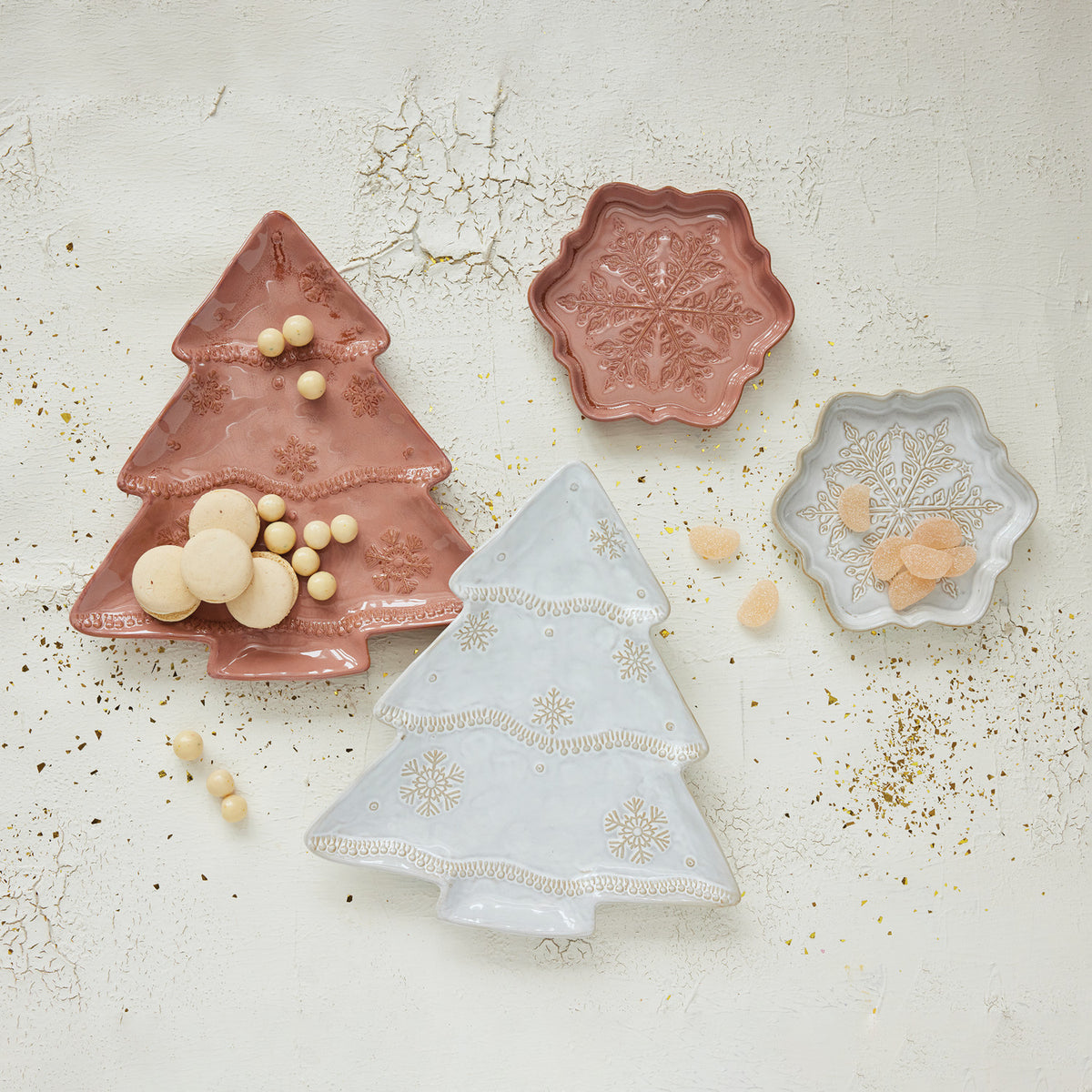 Stoneware Snowflake Shaped Plate