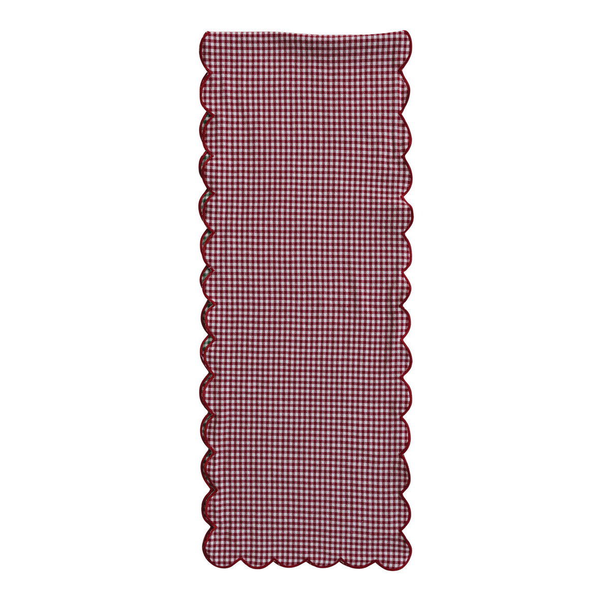 Double Sided Scalloped Gingham Runner