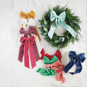 Velvet Large Clip-on Bow
