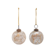 2" Antique Silver Etched Mercury Glass Ball Ornament (Copy)