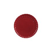Red Fluted Dessert Plate