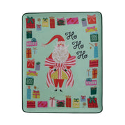 Enameled Metal Tray with Santa & Gift Boxes