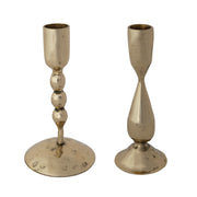 Hand-Forged Brass Metal Taper Holders - Set of 2