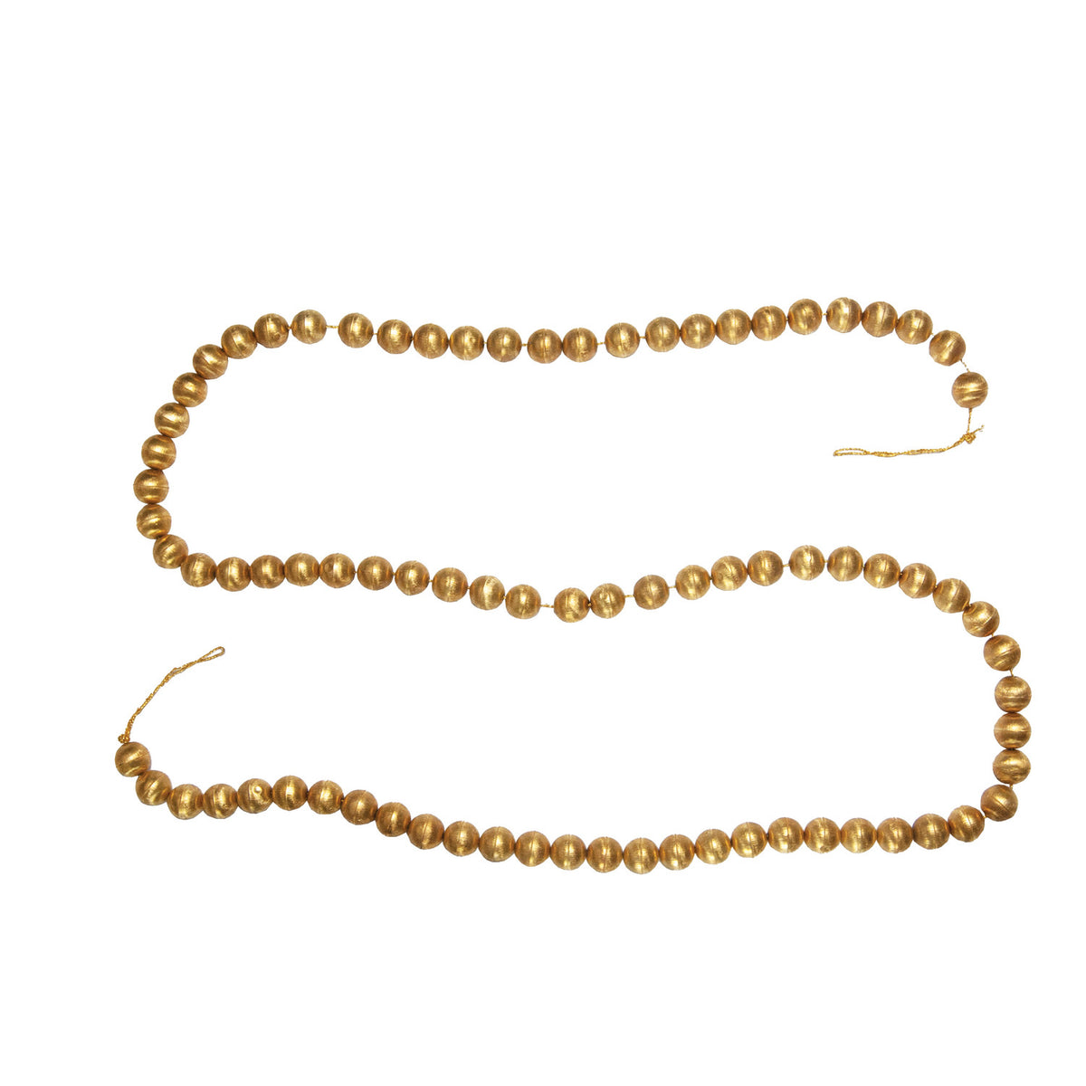 72"L Handmade Embossed Gold Metal Ball Garland
