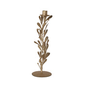 Distressed Antique Gold Bead Mistletoe Taper Holder