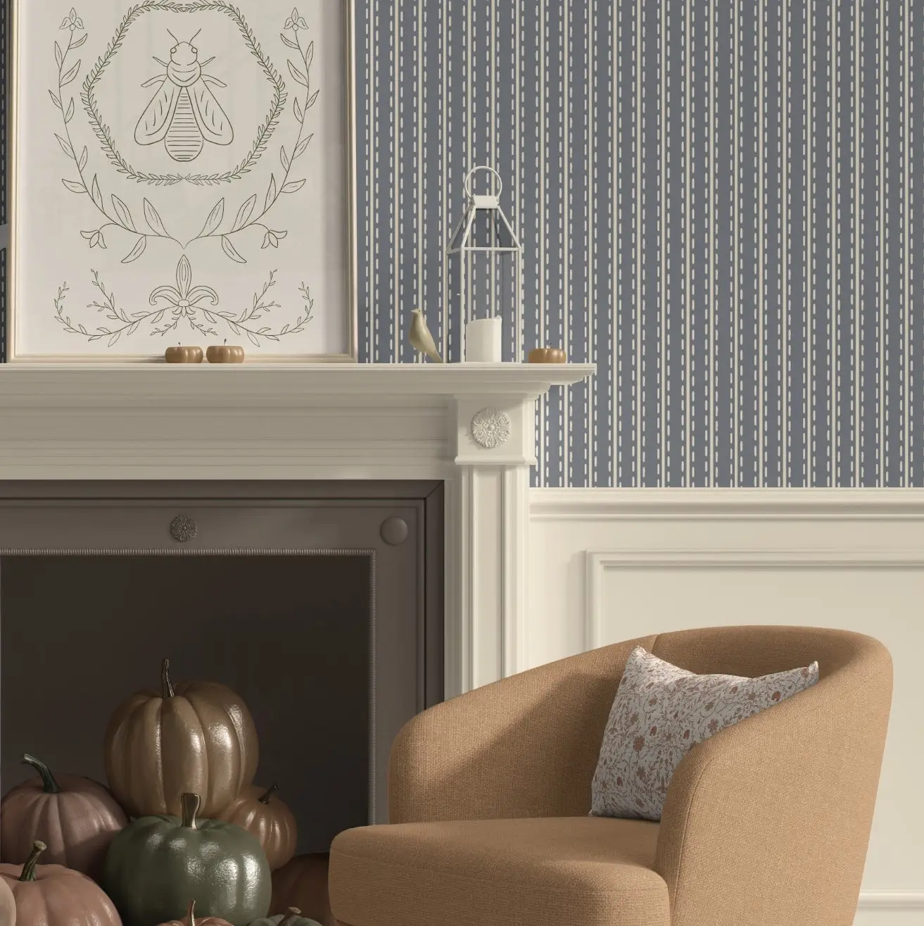 Blue Dotted Stripes