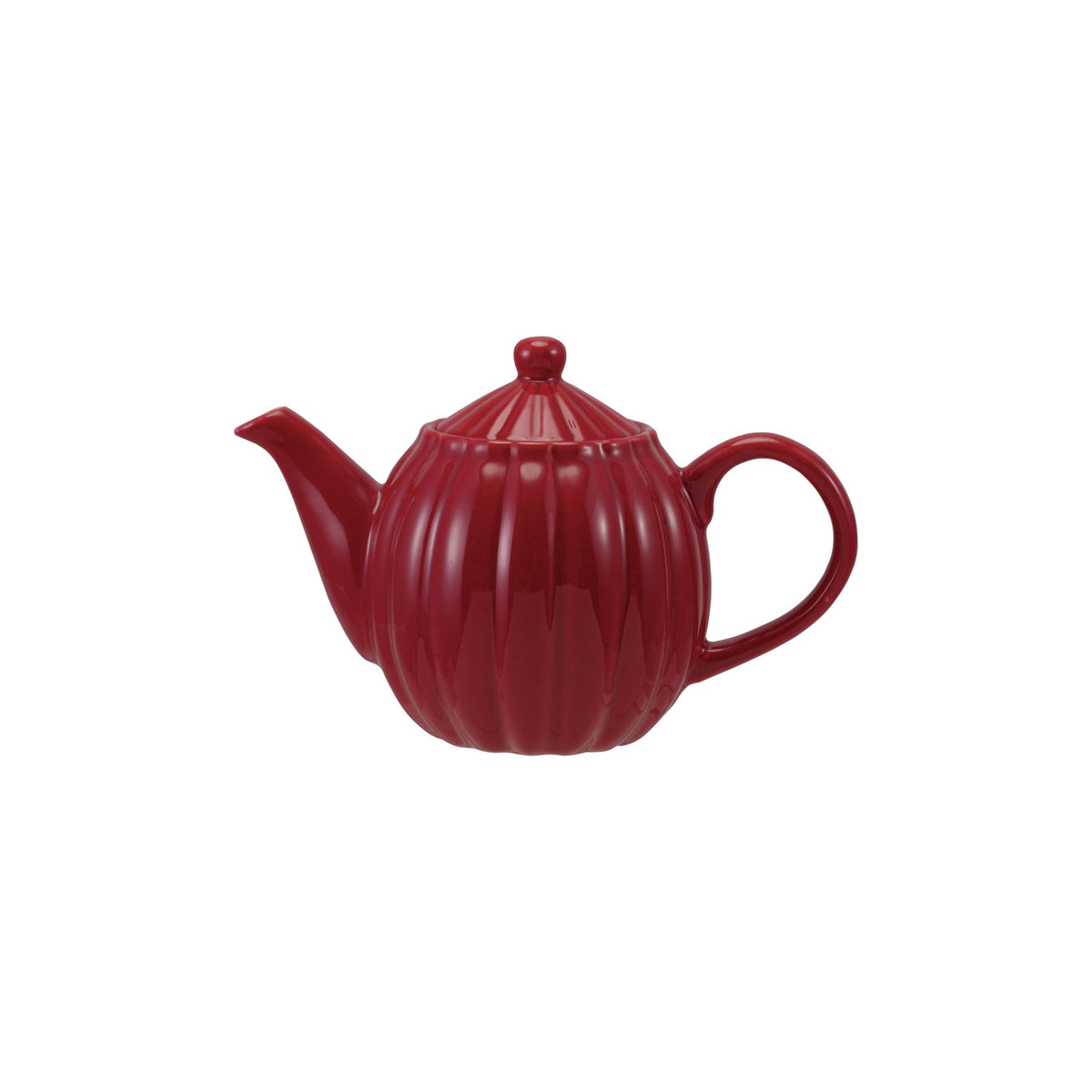 Red Fluted Teapot