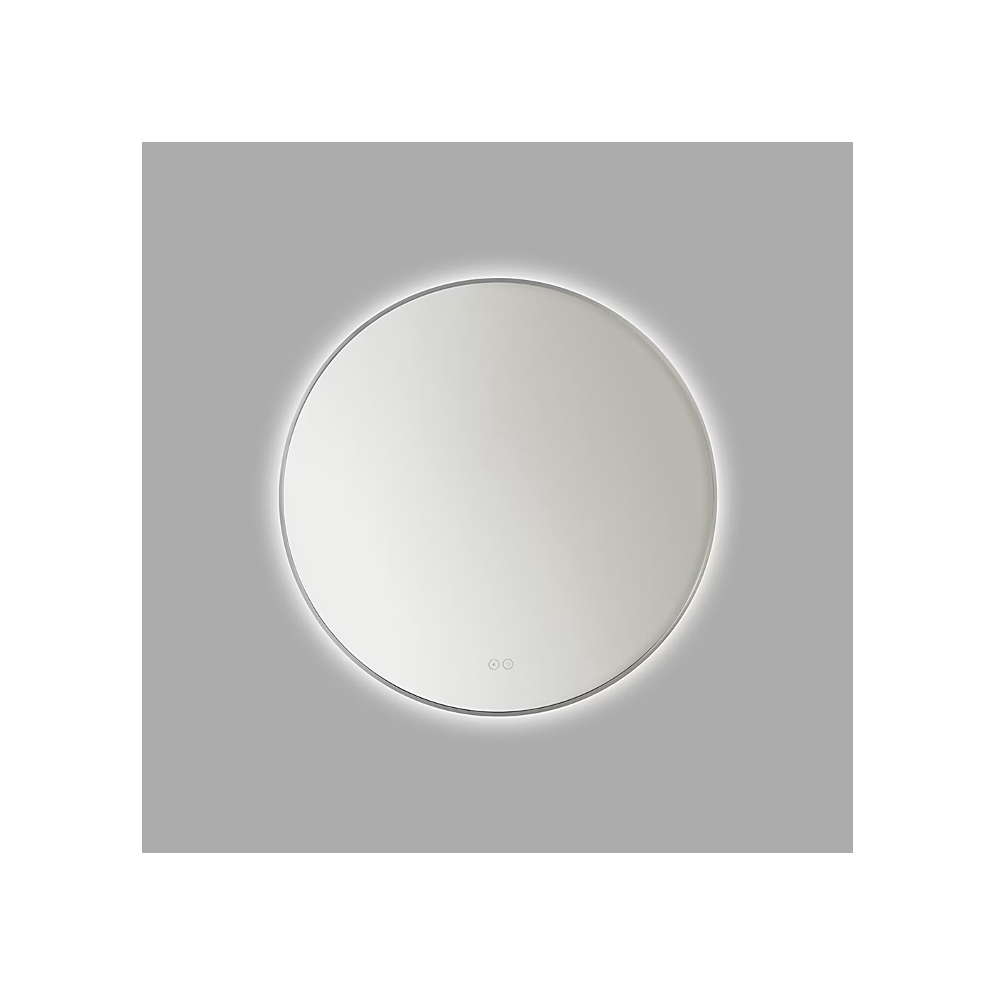 Cadre Brushed Nickel Round Illuminated Mirror