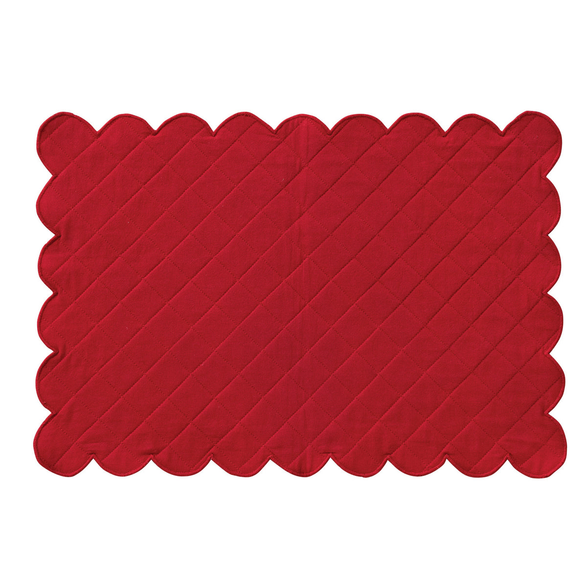Tartan Plaid Cotton Quilted Scalloped Placement