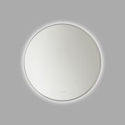 Cadre Brushed Nickel Round Illuminated Mirror